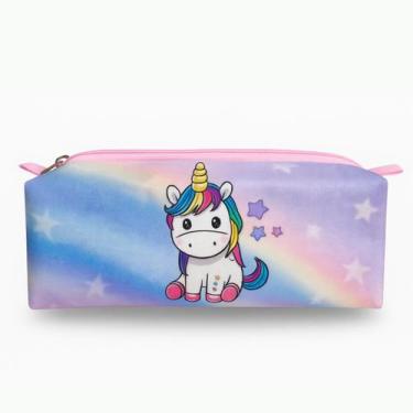 Imagem de Estojo Escolar Infantil Porta Lápis Feminino Masculino Grande Reforçad