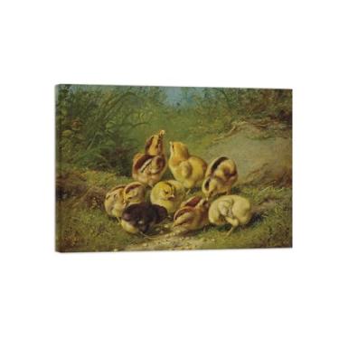 Imagem de Animais Pinturas Famosas Arte Parede-Fotos Lona para Sala de Estar-Chicks 2-Pôster e Imprimir Decoração 50x70cm20x27in Tela Embrulhada