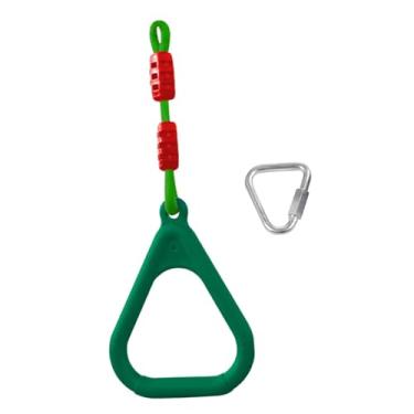 Imagem de simhoa Argolas de ginástica para crianças, argolas de puxar, trapézio ajustável, academia para treinamento de força, acessórios para playground ao ar livre, Verde