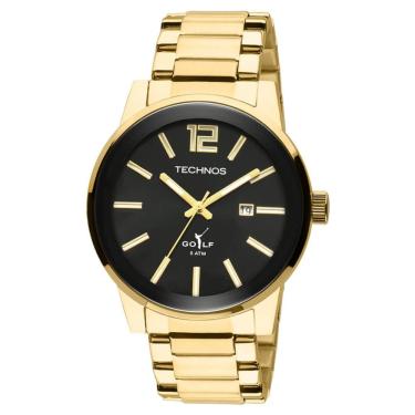Imagem de Relógio Technos Masculino Ref: 2115tts/4p Clássico Golf Dourado