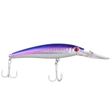 Imagem de Ultra Long Casting Fishing Lure 20cm Saltwater Acalando a isca dura com 2 ganchos para grandes pescadores profissionais do mar azul roxo amarelo (Estilo 1)