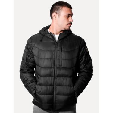 Imagem de Jaqueta Victory Eagle Masculina Nylon Hoodie Puffer Preta, M/M, Preto