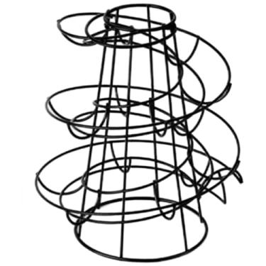 Imagem de Cesta de ovos, suporte de ovos, suporte moderno de arame de ferro em espiral com base antiderrapante, suporte prático para economia de espaço para mesa, balcão de cozinha ou geladeira, armazenamento