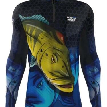 Imagem de Camisas de Pesca com proteção UV - Mar negro