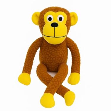 Imagem de Macaco de Pelúcia Grande com Apito Brinquedo Mordedor para Cachorro