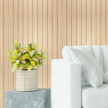 Imagem de Papel de Parede Adesivo Ripas Madeira Bege N019024 0,58x3M - Adesivo B