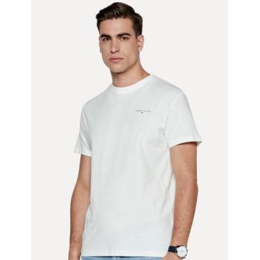 Imagem de Camiseta Tommy Jeans Masculina Slim Linear Chest Branca, M/M