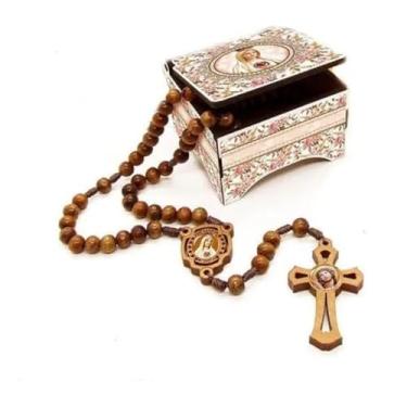 Imagem de Terço Nossa Senhora de Fátima com Contas 8 mm e Caixa MDF