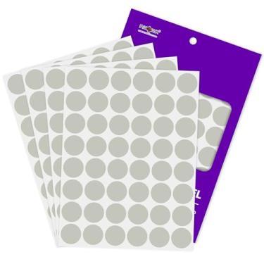 Imagem de PARLAIM Adesivo redondo com pontos cinza de 2,5 cm, 720 peças, adesivo permanente, código de cores, etiquetas adesivas para escritório, sala de aula, garagem