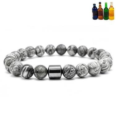 Imagem de NIQIPOK Pulseira Glame antiálcool, pulseira Glame International, antiálcool, conta GM para reduzir o desejo de beber, joias para mulheres e homens, ajuda a aliviar a ansiedade, frustração