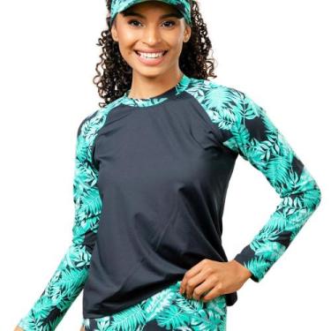 Imagem de Blusa Feminina Proteção Solar Beach Tennis Praia Piscina Toque Macio D