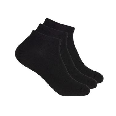 Imagem de Kit 6 Pares Meia Preta Unisex Invisível Cano Curto Poliester - Altomax