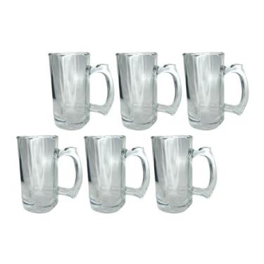 Imagem de Caneca Vidro Grosso Cerveja e Chopp 380ML Restaurante 6UN - PRATICASA,