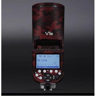 Imagem de Adesivo flash de câmera antiarranhões para Godox V1 Flash Coat Wrap película protetora corporal protetor de corpo capa de pele V1 (vermelho da mamãe)