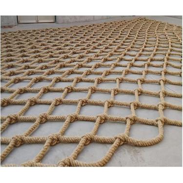 Imagem de Rede De Corda De Cânhamo Rede De Segurança De Escada De Partição Para Crianças, Rede De Escalada Ao Ar Livre Rede De Varanda, 20cm Mesh, 3x3m