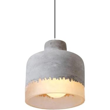 Imagem de Lâmpada Pendente De Cimento Industrial Resina Emendando Luz Pendente De Concreto Em Acabamento Cinza Lustre Suspenso De Sombra De Cimento Rural Para Luminária De Bar De Restaurante, B