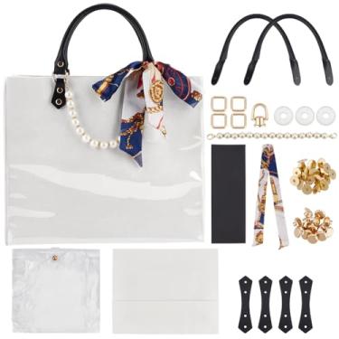 Imagem de WEBEEDY Kit de confecção de sacolas DIY para adultos, iniciantes, bolsa de mão faça você mesmo, suprimentos com parte inferior, alça, fita e muito mais, presente feito à mão para mulheres, viagens