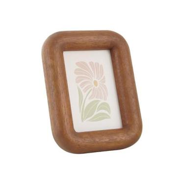 Imagem de Porta Retrato De Mesa Em Madeira Natural Luxo 10x15cm - Casa Hera Mari