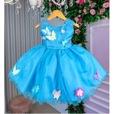 Imagem de Vestido Jardim Encantado Azul Turquesa Princesa Anabel, 02