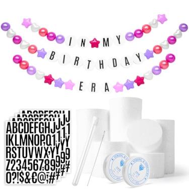 Imagem de GOGOSO Pulseira Gigante Da Amizade Faça Você Mesmo, Faixa De Aniversário - Guirlanda Personalizada, Decoração Malha Com Círculos Espuma E 50 Bolinhas Plástico Para Piscina Festa Temática (Vermelho,