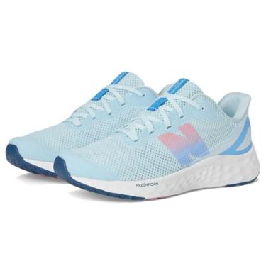 Imagem de New Balance Tênis infantil Fresh Foam Arishi v4 com cadarço, Vidro fosco/azul carolina/rosa caramelo, 17