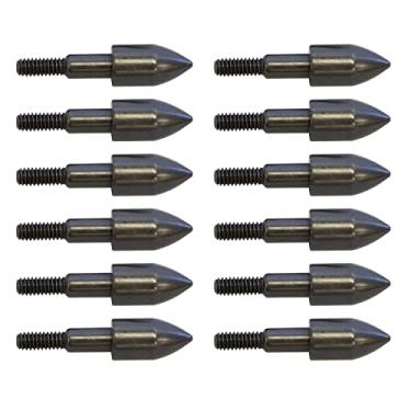 Imagem de New Archery Products Ponta de bala de aço durável fácil de instalar pontas rosqueadas para prática de tiro com arco, Preto, 11/32", 100 grãos