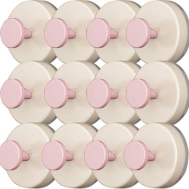 Imagem de eYourlife2012 Ganchos de chuveiro com ventosa, pacote com 12, ganchos de toalha removíveis para banheiro, porta de vidro, parede (rosa)