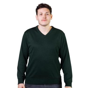 Imagem de Suéter Tricôt Gola V Masculino Broken Rules 590204 Verde-Masculino