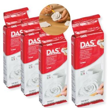 Imagem de Massa de Modelar DAS Branca Kit 4un 250g By Fila para Artesanato Escul