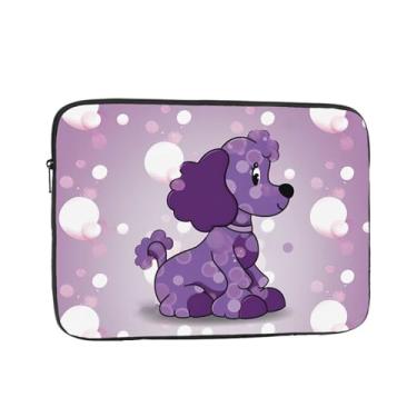 Imagem de Capa para laptop roxo poodle de bolinhas bolsa para laptop bolsa de transporte para computador 13 polegadas capa protetora para notebook