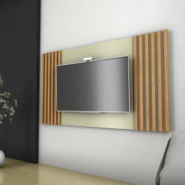 Imagem de Painel para Tv 50 Polegadas Ripado 160x90cm Dallas Off White/ Ipe