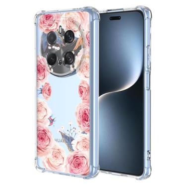 Imagem de RRXSYXL Capa para Honor Magic 7 Pro 5G com estampa floral transparente, capa macia à prova de choque para Honor Magic 7 Pro 5G, floral rosa