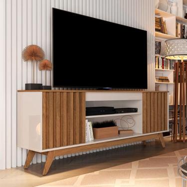 Imagem de Rack Malibu 2 PT Off White e Freijó 160 cm