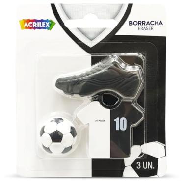 Imagem de Borracha, Acrilex, Futebol, Preto e Branco, Unidade