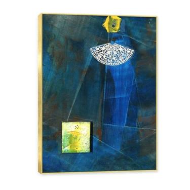 Imagem de NHLDZYH Moldura dourada. Arte de parede de pinturas famosas, (sem título 43) de Max Ernst, pôster impresso em tela, imagem de arte abstrata para sala de estar quarto decoração de casa. 50 x 70 cm