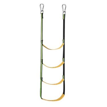 Imagem de Escada de corda marítima resistente para barcos, barcos infláveis, caiaques e canoas – ganchos de aço inoxidável, degraus antiderrapantes, corda resistente a UV (4 degraus)