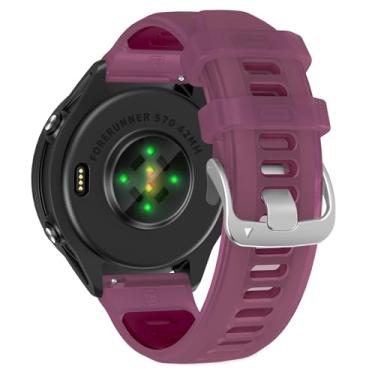 Imagem de U-LIMVE Pulseira de relógio para Garmin Forerunner 570 de 42 mm/Forerunner 165/Forerunner 245/Forerunner 645/Vivoactive 6/Vivoactive 5/Vivoactive 3/Venu 2 plus, pulseira de silicone de liberação