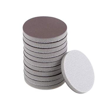 Imagem de Uxcell Disco de lixa de 5 cm para lixar esponja e lixar com gancho e laço Molhado/seco para carro, madeira, drywall, metal, marrom, corundum, 1200-1500, grama, 12 peças