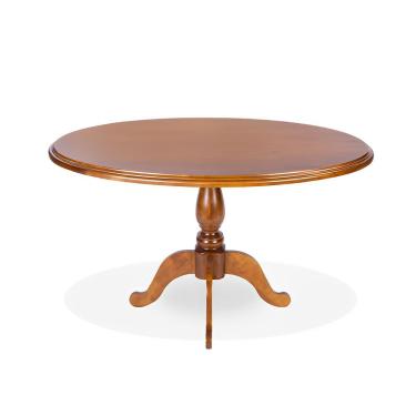 Imagem de Mesa De Madeira Maciça Oval Com Pés Torneados - Imbuia Glazer 135x85 - 4 Lugares