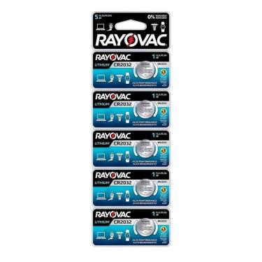 Imagem de Bateria Rayovac CR2032-5 Botão Eletrônica Lítio - Cartela com 5 Unidades