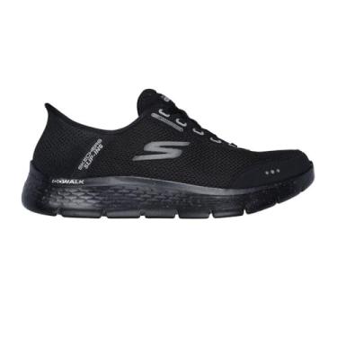 Imagem de Skechers Tênis masculino Hands Free Slip-ins Go Walk Flex-100% impermeável, Preto, branco, 39