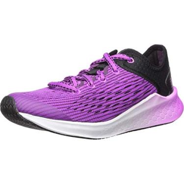 Imagem de New Balance Tênis de corrida infantil Fresh Foam Fast V1 com cadarço, Preto/Violeta Voltagem, 12.5 Little Kid
