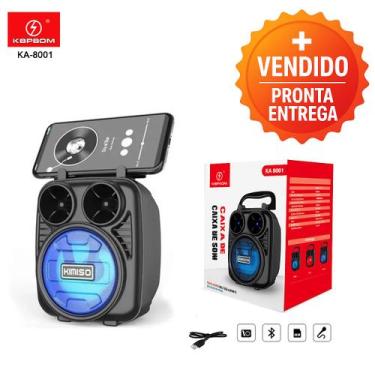 Imagem de Caixa de Som Bluetooth Portátil 10W Recarregável com LED RGB Rádio FM 