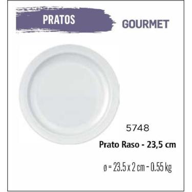 Imagem de Jogo De Prato Gourmet 04 Pratos Rasos - 24Cm Branco - Duralex