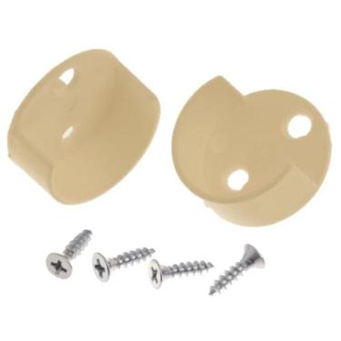 Imagem de Kit 2 Suporte Encaixe Apoio De Barra Tubo Cabideiro Cortina Guarda Rou