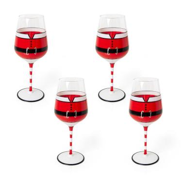 Imagem de Taça Copa E Cia 4 Peças Christmas 510ml Em Vidro Silver