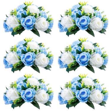 Imagem de Buquê de flores NUPTIO Fake Flower Ball com 15 rosas de plástico