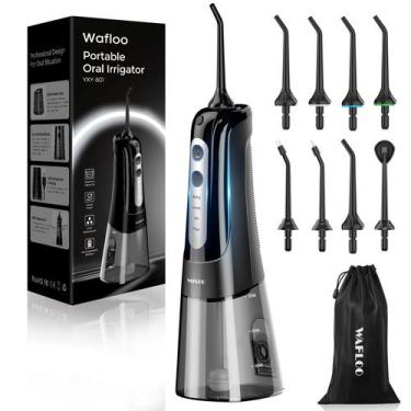 Imagem de Fio dental de água sem fio WAFLOO 300 ml com 8 pontas de jato preto