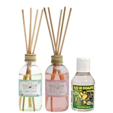 Imagem de Kit Difusor de Aromas Salutar Flor de Cerejeira e Capim-Limão, 165ml, 