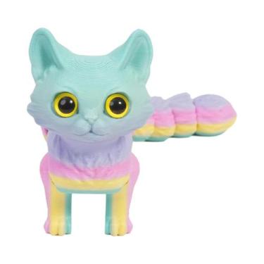 Imagem de Estatueta De Gatos Fofos 12/16cm Impressão 3D Miniatura Articulada Dec